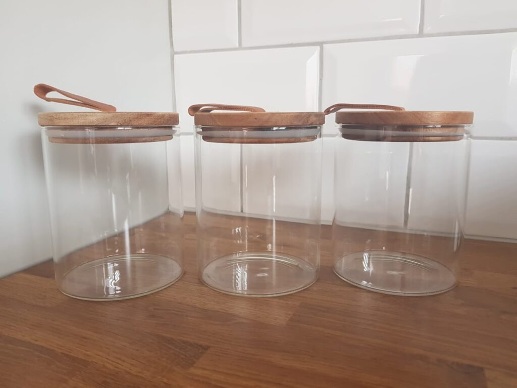 Glass Storage Jars with Bamboo Lids