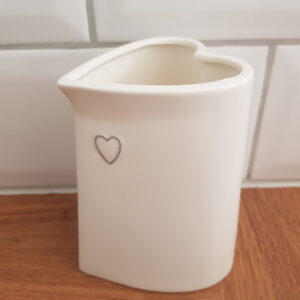 Small Ceramic White Heart Vase