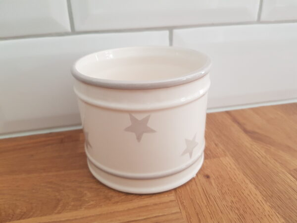 White ridged star pot