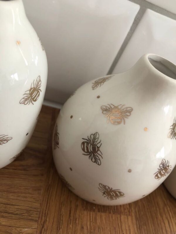 3 x Bee vases