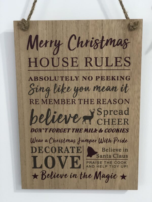 House Rules Plaque