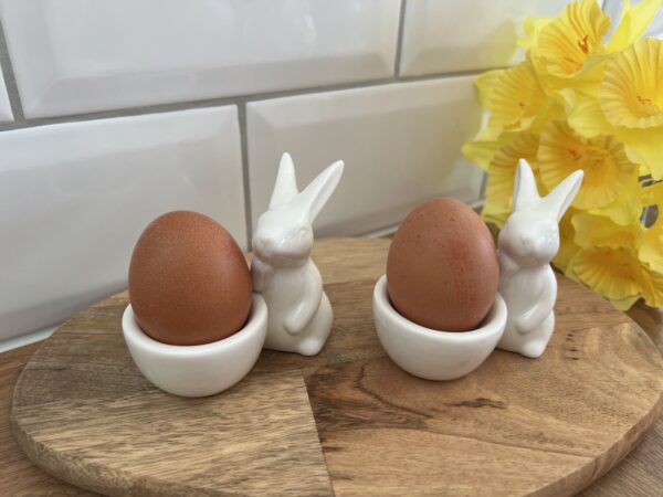 White bunny egg cup