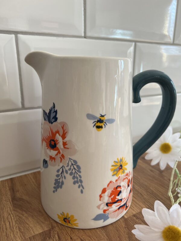 Ceramic Bee and Flower Jug