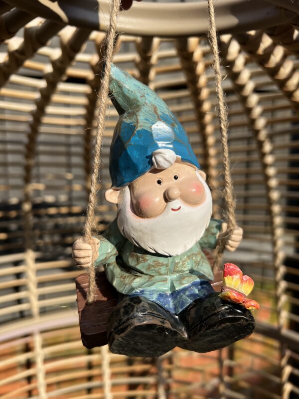 Hanging Garden Gnome on a Swing